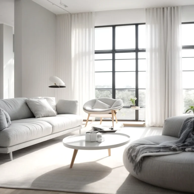 Modernes Wohnzimmer mit AI-Kühlsystem